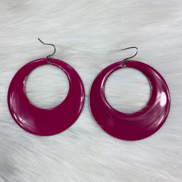 Jewelry Pink Enamel Hoop Earrings Gogo Mod Poshmark